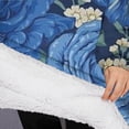 thumbnail image 3 of Oversized Wearable Blanket Hoodie,Pioneer Flower Floral Print Pattern Sherpa Blanket Hoodie with Super Pockets,Super Warm Fuzzy Pullover for Women & Men, 3 of 6