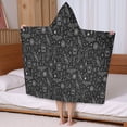 thumbnail image 5 of Black White Gothic Crystal Ball Bird Bat Pattern Hooded Bath Towel，50"x30" for Ages 3 To 12 Kids, Quick Dry Lightweight Soft Microfiber Hood Beach Towel Cover Up for Kids, 5 of 7
