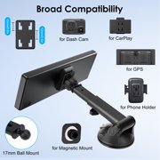 EEEkit 2-in-1 Suction Cup CarPlay Mount for Dashboard Windshield, 360° Adjustable Holder Fit for Portable CarPlay Screen, GPS, Monitor, Dash Cam, Phone Holder
