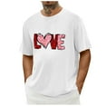 thumbnail image 2 of DxhmoneyHX Valentines Day Tops for Men Love Letter Printed Graphic T Shirt Crew Neck Short Sleeve Shirts Valentine Dating Tees, 2 of 5