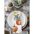 thumbnail image 2 of Orange Pumpkins Fall Cloth Napkins Set of 6 Reusable Dinner Napkins, Yellow Maple Leaf Thanksgiving Cocktail Napkin Washable Table Napkins for Wedding/Holiday Party/Baby Shower 20"x20", 2 of 7