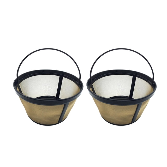 DEEPCRAFF 2Pack Permanent Gold Coffee Filter with Filtration Function for Coffee Makers in Bucket Shape