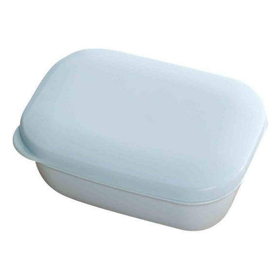 Kugisaki Soap Dish Double Layer Draining Soap & Sponge Holder with Lid & Water Tray for Bathroom Shower, Kitchen Sink Dish