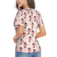 thumbnail image 3 of Xecao Dachshund Dog Heart for Women's V-Neck T-Shirts-Elegant Half-Sleeve Tops Perfect for Summer-Small, 3 of 5