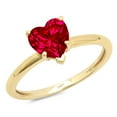 thumbnail image 4 of 1.25 ct Heart Cut Simulated Ruby Solitaire 14K Yellow Gold Womens Engagement Ring, 4 of 5