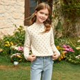 thumbnail image 5 of Girl Mock Neck Long Sleeve T Shirt Soft Basic Pullover Top Print Sweatshirt, 5 of 5
