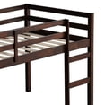 thumbnail image 4 of Solid Wood Twin Loft Bed Frame with Storage Space and High guardrail, Platform Bed Frame with Ladder and Strengthened Slats, Low Height Design, No Box Spring Needed, Espresso, 4 of 8