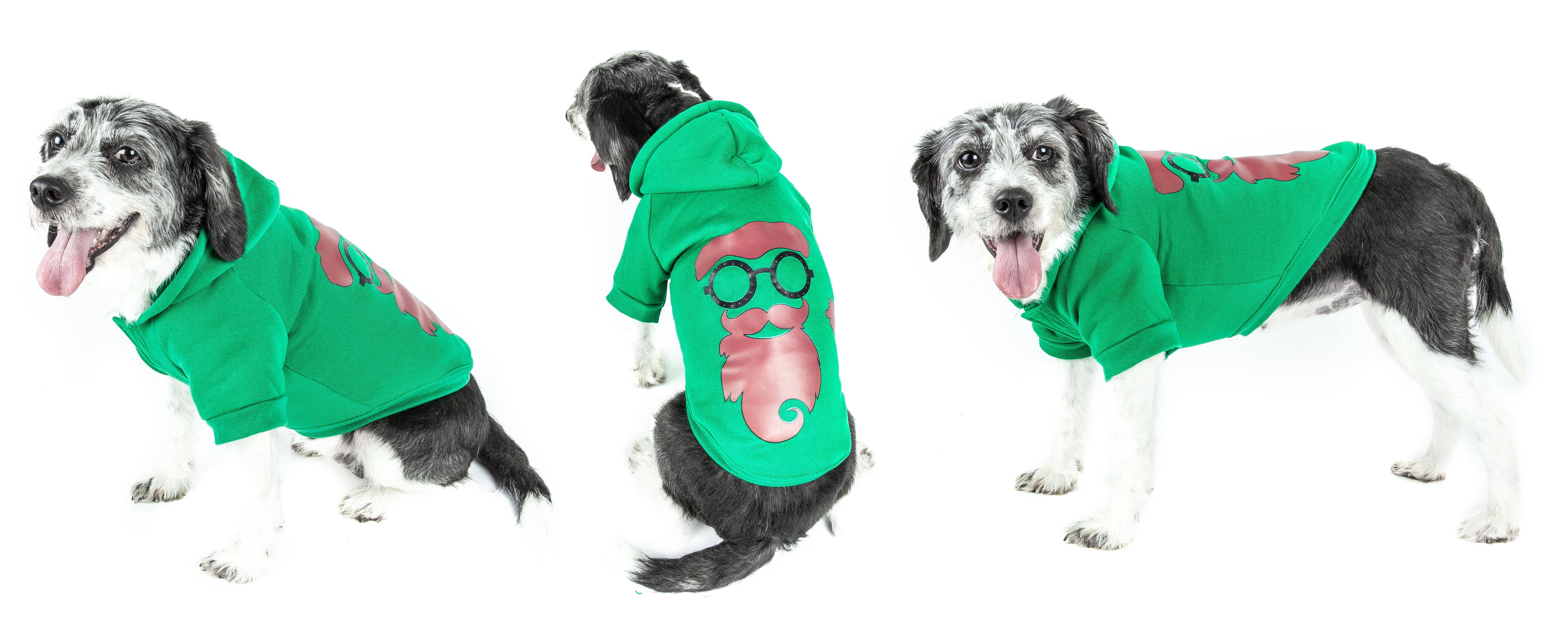 Pet Life ® LED Lighting 'Cool Santa Shades' Hooded Dog Costume Sweater w/ Included Batteries