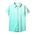 thumbnail image 3 of Aofany Plus Size Button Down Shirts for Women Gradient Summer Casual Short Sleeve Turndown Collar Blouse Tops, 3 of 4