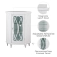 thumbnail image 4 of Teamson Home Florence Corner Floor Cabinet with a Decorative Tempered Glass Door, White, 4 of 11