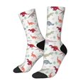 thumbnail image 1 of Fotbe Cute Dinosaur Calcetas Largas con Estampado para Hombre y Mujer – Calcetas de Compresión Transpirables y Elásticas, Viajar y Uso Diario Talla 5-11, 1 of 6