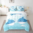 thumbnail image 2 of YST Cartoon Dolphin Comforter Set, Marine Life, Polyester, Queen Size (7 Count), 2 of 4