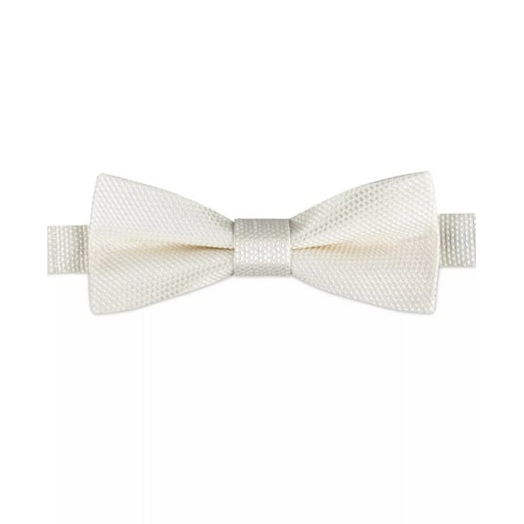 Calvin Klein Men's Textured Bow Tie Necktie, Ivory White