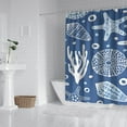 thumbnail image 2 of Summer Beach Starfish Seashell Shower Curtain 72x72in with Hooks, Quick-Dry Polyester Nautical Decor for Coastal Sea-Inspired Bathrooms, 2 of 4