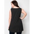thumbnail image 5 of Made by Johnny Women's Solid Sleeveless Tunic for Leggings Swing Flare Tank Tops S-5XL Plus Size L BLACK, 5 of 6