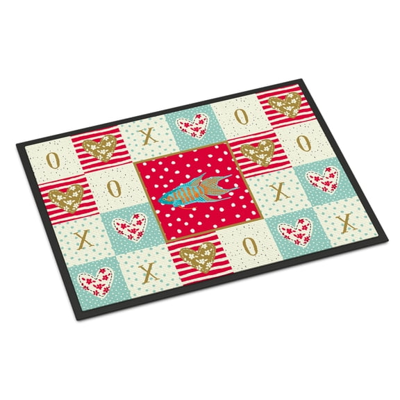 Carolines Treasures CK5491JMAT Paradise Fish Love Door Mat Indoor Rug or Outdoor Welcome Mat 24x36 Doormat 36"L x 24"W