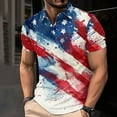 thumbnail image 5 of Chiccall Men's 4th of July Patriotic Shirts Independence Day American Flag Print Casual Short Sleeve Summer Tops, 5 of 5