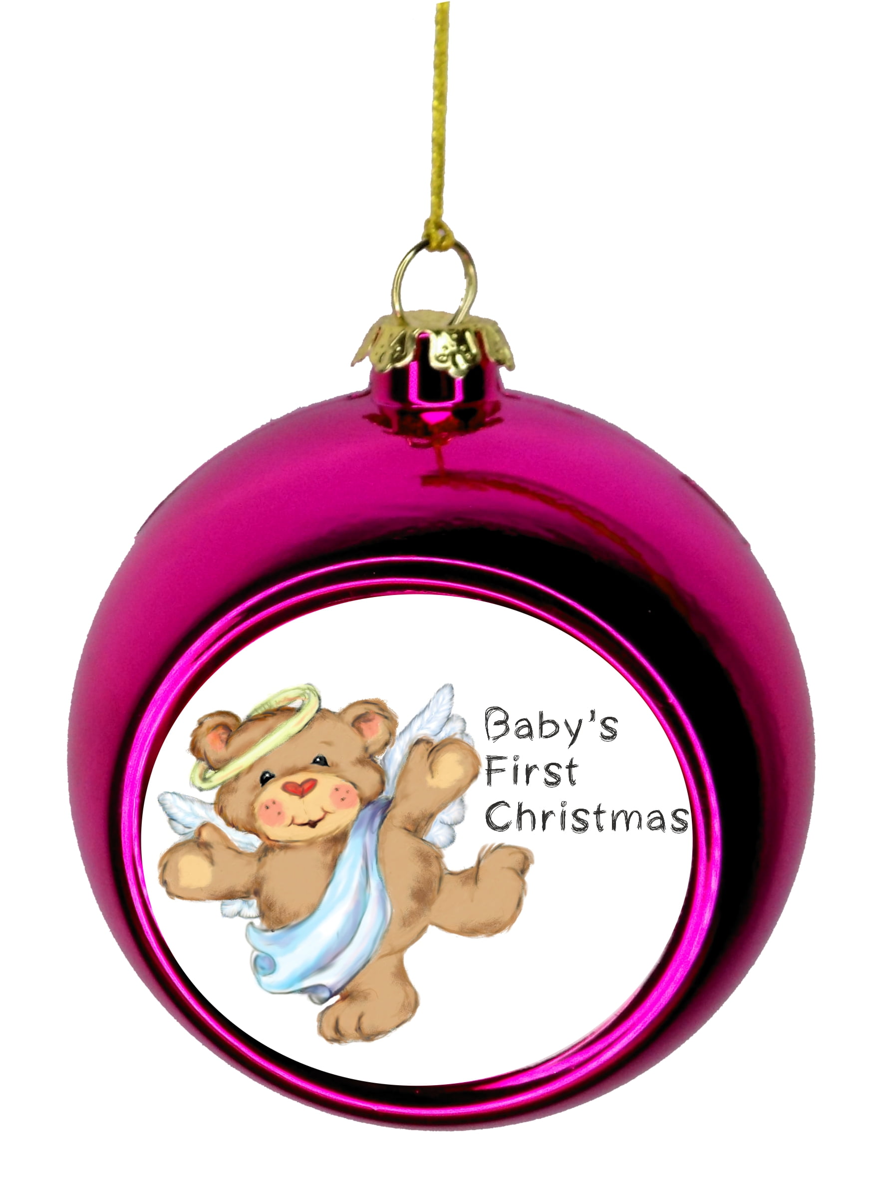 Baby S First Christmas Ornament Angel Bear Bauble Christmas