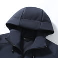 thumbnail image 5 of Youthup Men's Casual Solid Hooded Jacket, Detachable Sleeve Fleece Lined Stand Collar Loose Fit Convertible Jacket for Urban Wear, 5 of 9