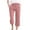 Pink-01, variant on REALiKUN Womens Summer Capri Pants Casual Cotton Linen Tapered High Waist Drawstring Cinch Bottom Loose Trouser