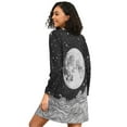 thumbnail image 2 of FORMRS Womens Long Sleeve Nightgowns Crew Neck Sleep Shirt Soft Pajamas Sizes S-3XL, Black Moon, 2 of 8