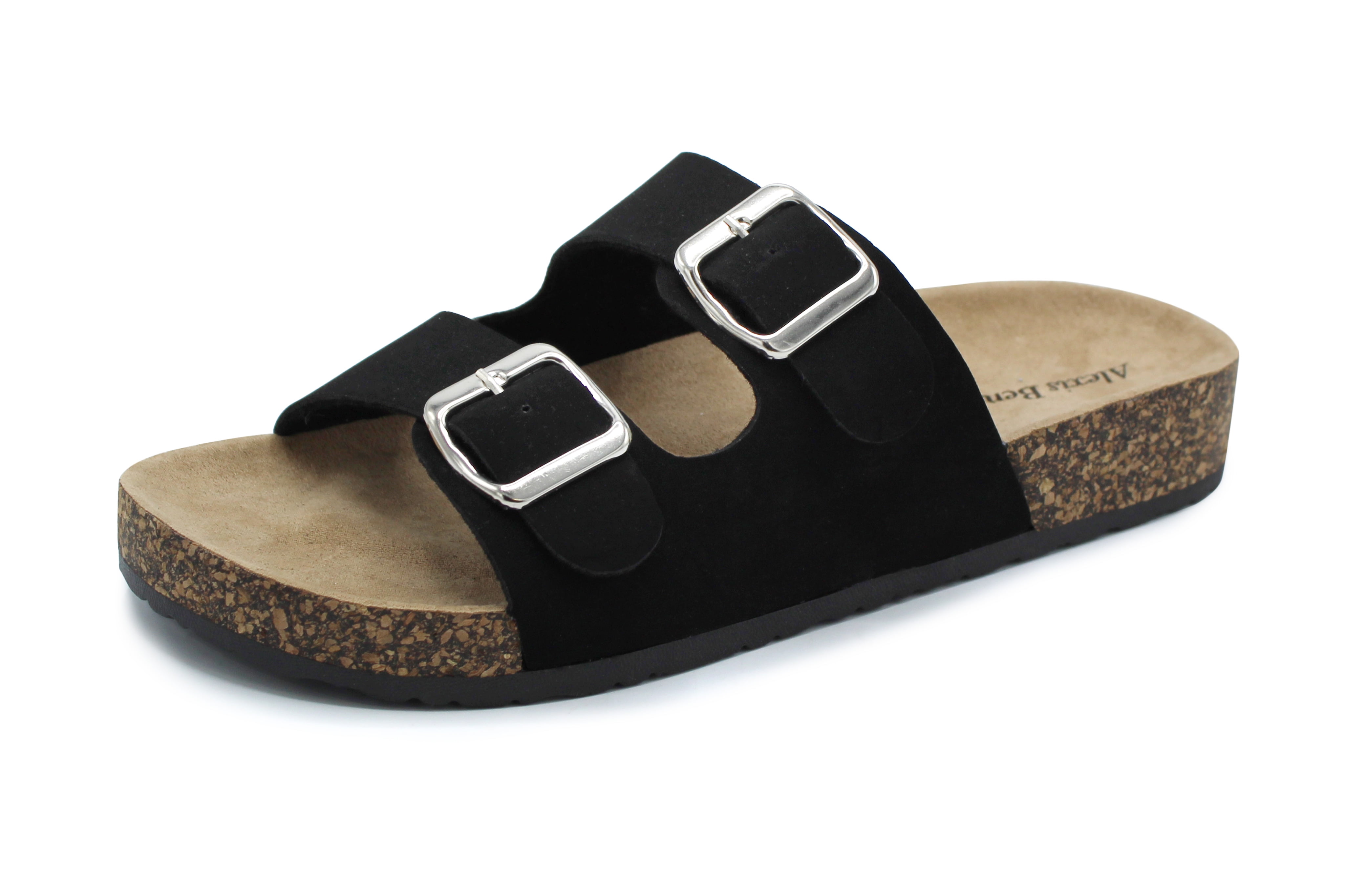 women's casual buckle straps sandals flip flop platform footbed sandals