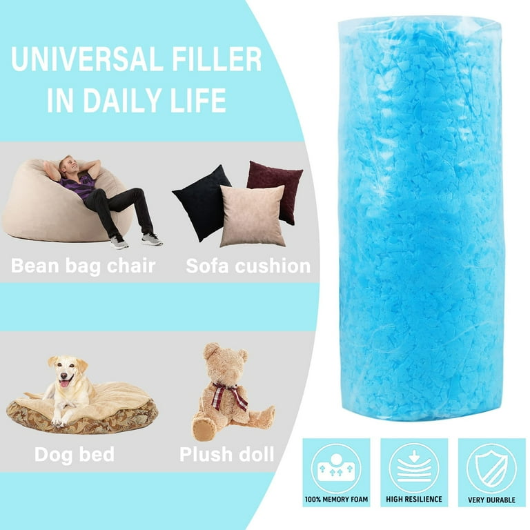 Eurotex Bean Bag Filler Shredded Memory Foam for Pillow Stuffing, Couch  Pillows, Cushions ( lbs 5)