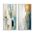 thumbnail image 2 of Designart "Vintage Solitude Abstract in Vintage Blue III" Abstract Painting Framed Wall Art Set Of 2 - Modern White Framed Wall Art Set Of 2, 2 of 6