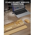 thumbnail image 4 of Wireless Keyboard and Mouse Combo, Retro Round Keycaps, Full Size with Detachable Wrist Rest, 2.4G for PC,Ombre Latte Beige, 4 of 8