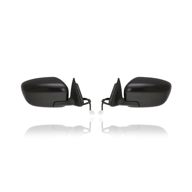 Door Mirror - Compatible/Replacement for '17-19 Nissan Rogue S-Only (US/Japan/Korea-Built) - Powered, Non-Heated, Without Camera, With Cover, Unpainted - Pair, Left + Right Set 963019TB0A, 963029TB0A