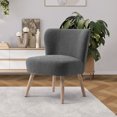 thumbnail image 2 of Modern 25" Wide Wingback Accent Chair with Water and Stain Resistant Boucle Upholstered Fabric, Gray, 2 of 5