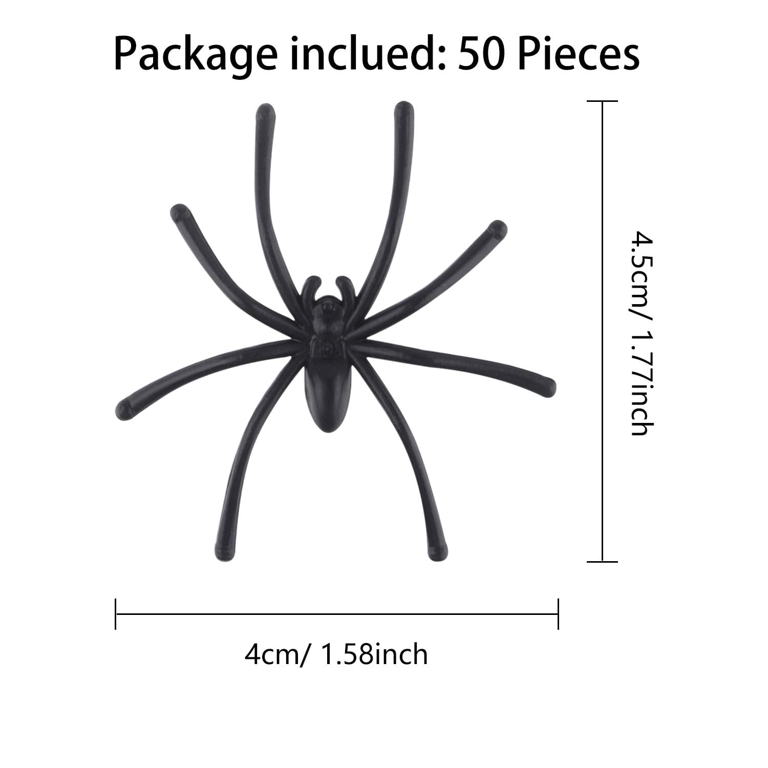 50 Piezas de Arañas Falsas de Halloween TUPARKA de Plástico Realista ...