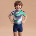 thumbnail image 3 of GYRATEDREAM Boys Two Piece Rash Guard Swimsuits Short Sleeve Rash Guard and Swim Trunks Outfit Set Toddler to Little Kid,Size 5-6 Years, 3 of 8