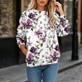 thumbnail image 2 of Frostluinai Womens Tops Long Sleeve Floral Print Sweatshirts Trendy Casual Crewneck Pullover Lightweight Fall Comfy Shirts S-3XL, 2 of 6