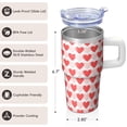 thumbnail image 3 of 20oz Textured Stainless Steel Tumbler with Handle, Geometric Pattern Double Wall Insulated Travel Mug, Leak Proof with Straw, 3 of 5