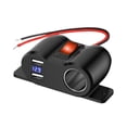 thumbnail image 2 of Adaptador de carga para coche,Divisor de enchufe para encendedor con dos salidas USB,Toma de corriente de 12 V y 24 V con interruptor y puerto USB. Cargador.,Enchufe de repuesto para adaptador, 2 of 9