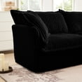 thumbnail image 4 of 2 Seater With Convertible , Detachable Cover, Black Corduroy, Deep Seat Slipcovered Sectional ,, 4 of 5