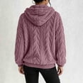 thumbnail image 6 of Ovbmpzd Plus Size Womens Sweatshirts Cozy Fleece Lined Purple Hoodie Thickened Hooded Long Sleeve Womens Sweatshirt,XL, 6 of 6