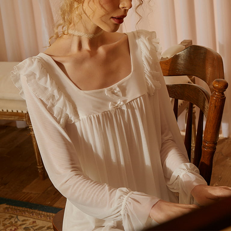 Homgro Women's Victorian Nightgowns Vintage Ruffle Sleep Dress