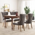 thumbnail image 5 of Vanity Art Button Tufted Velvet Upholstered Dining Chair with Wooden Legs | Contemporary Accent Chairs for Dining Room Living Room Comfortable Armless Leisure Padded Chairs, Set of 2, UC-10LG, 5 of 11