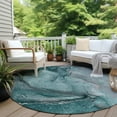 thumbnail image 6 of Addison Rugs Chantille Indoor/Outdoor Transitional Watercolors Teal Washable Round Rug, 8' x 8', 6 of 6