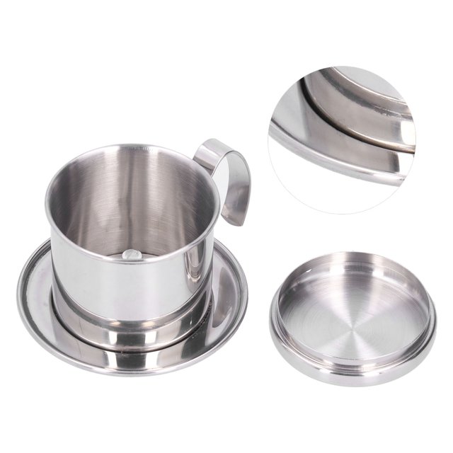 Coffee Dripper Vietnamese Coffee Filter Traditional Stainless Steel Reusable Coffee Maker Pot For Coffee Shop
