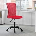 thumbnail image 6 of CL.HPAHKL Mesh Office Desk Chair Armless Computer Chair, Adjustable Rolling Task Work Swivel Chairs with Wheels, Ergonomic PC Chair for Small Spaces Home Bedroom Study, Red, 6 of 7