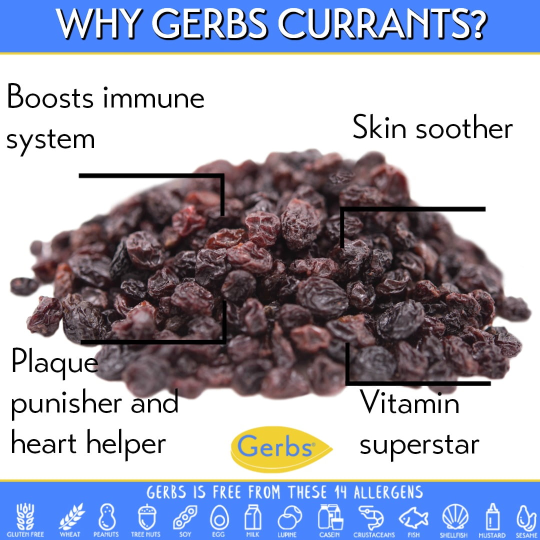 Dried Black Zante Currants by Gerbs - 2 LBS - Unsulfured - Top 14 Food Allergen Free & NON GMO - No Sugar Added