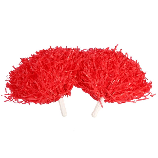 Pompones de animadora para disfraz de animadora, accesorio deportivo (rojo)