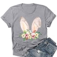thumbnail image 2 of Outfmvch Chemises de Pâques pour Femmes, Chandails en Molleton à Col Rond pour Femmes, Chemises à Manches Courtes pour Femmes, Hauts de Sortie pour Femmes, Imprimé Floral de Pâques Lapin Col Rond Manches Courtes, T-Shirts Graphiques pour Femmes Gris 3 3TG, 2 of 3