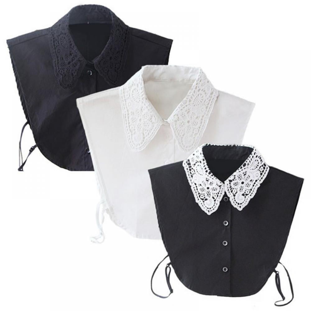 Lovegab Women Detachable Lace Collars Cotton Faux Lapel Shirt Collar