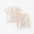 thumbnail image 2 of NIEWTR Baby Girls Boys Summer Set Short Sleeve Pullover + Stretchy Shorts Breathable Pajamas for 0-3 6 9 12 18 24 Months Soft Sleepwear(A-Pink,18-24 Months), 2 of 4