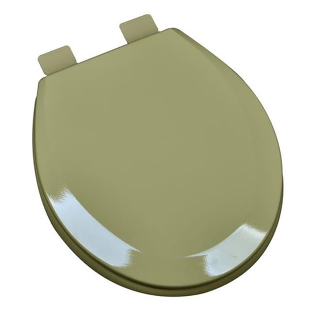 Premium Molded Round Wood Toilet Seat, Avocado