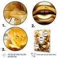 thumbnail image 3 of Designart "Woman Portrait in White and Gold with Leaves I" Fashion Canvas Wall Art - Glam Gold Fashion Woman Entryway Wall Art Print, 3 of 6